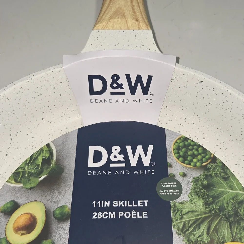 D&W Deane And White Premium Cookware 11in Nonstick‎ Frying Pan Skillet Ivory